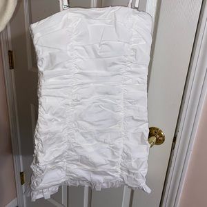 White Ruffle Mini Dress